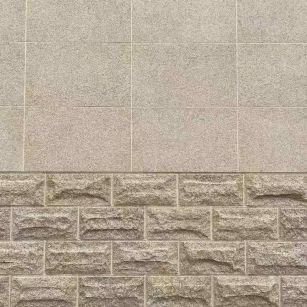 锦州 黄金麻自然面蘑菇石配荔枝面干挂