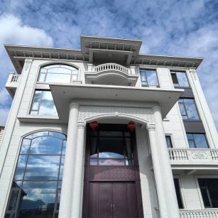 锦州白麻别墅外墙干挂石材效果示例