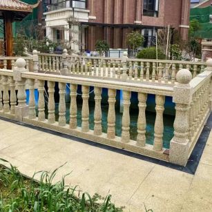 锦州黄金麻花岗岩石材栏杆，扶手，将军柱，花瓶柱