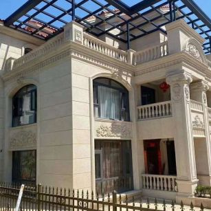 锦州 黄金麻花岗岩荔枝面别墅外墙干挂