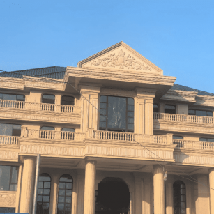 锦州黄金麻别墅外墙干挂石材效果示例