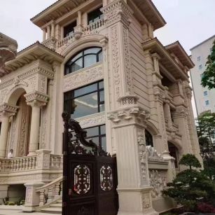 锦州 黄金麻花岗岩别墅外墙干挂效果展示