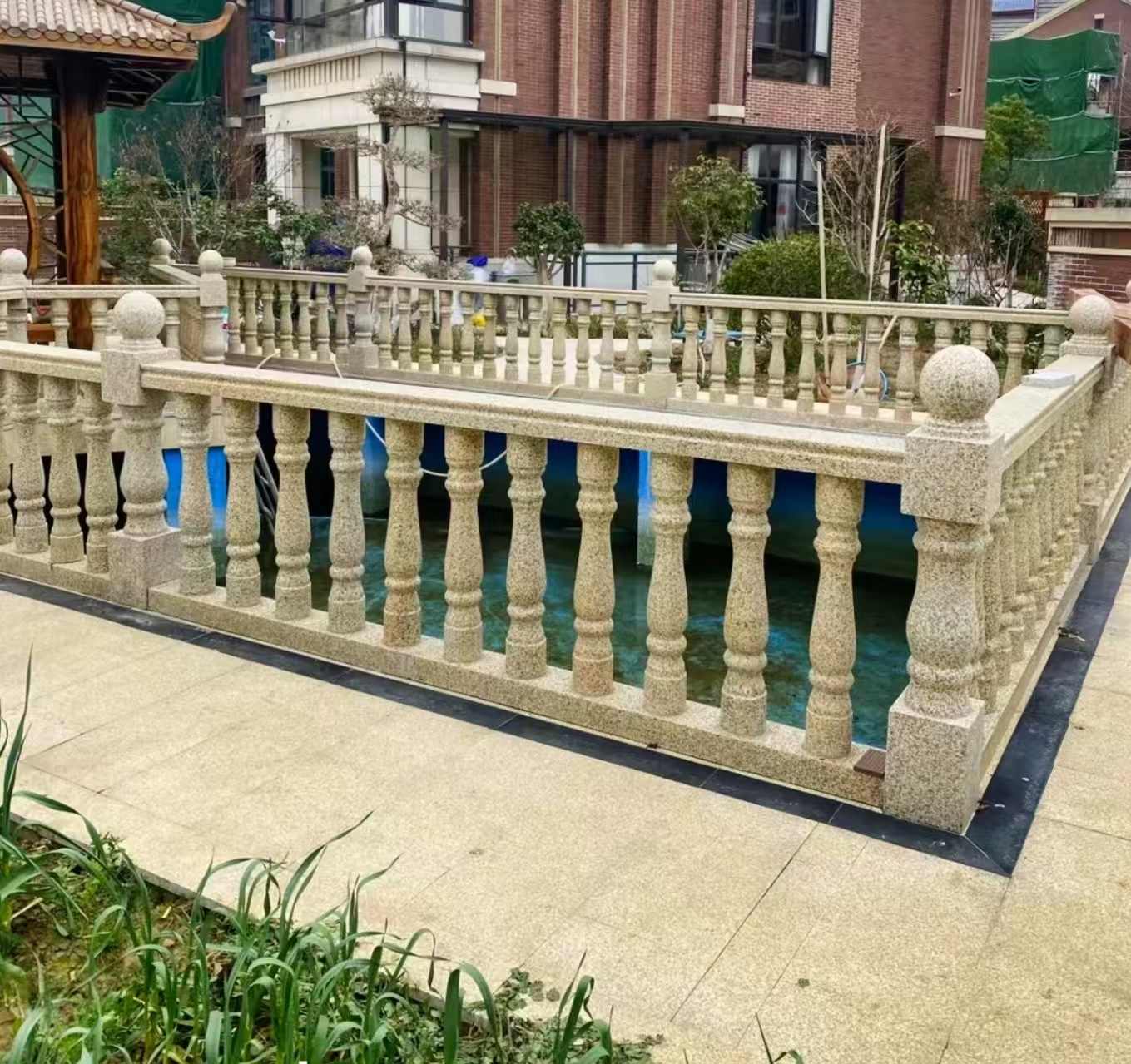 锦州黄金麻花岗岩石材栏杆，扶手，将军柱，花瓶柱