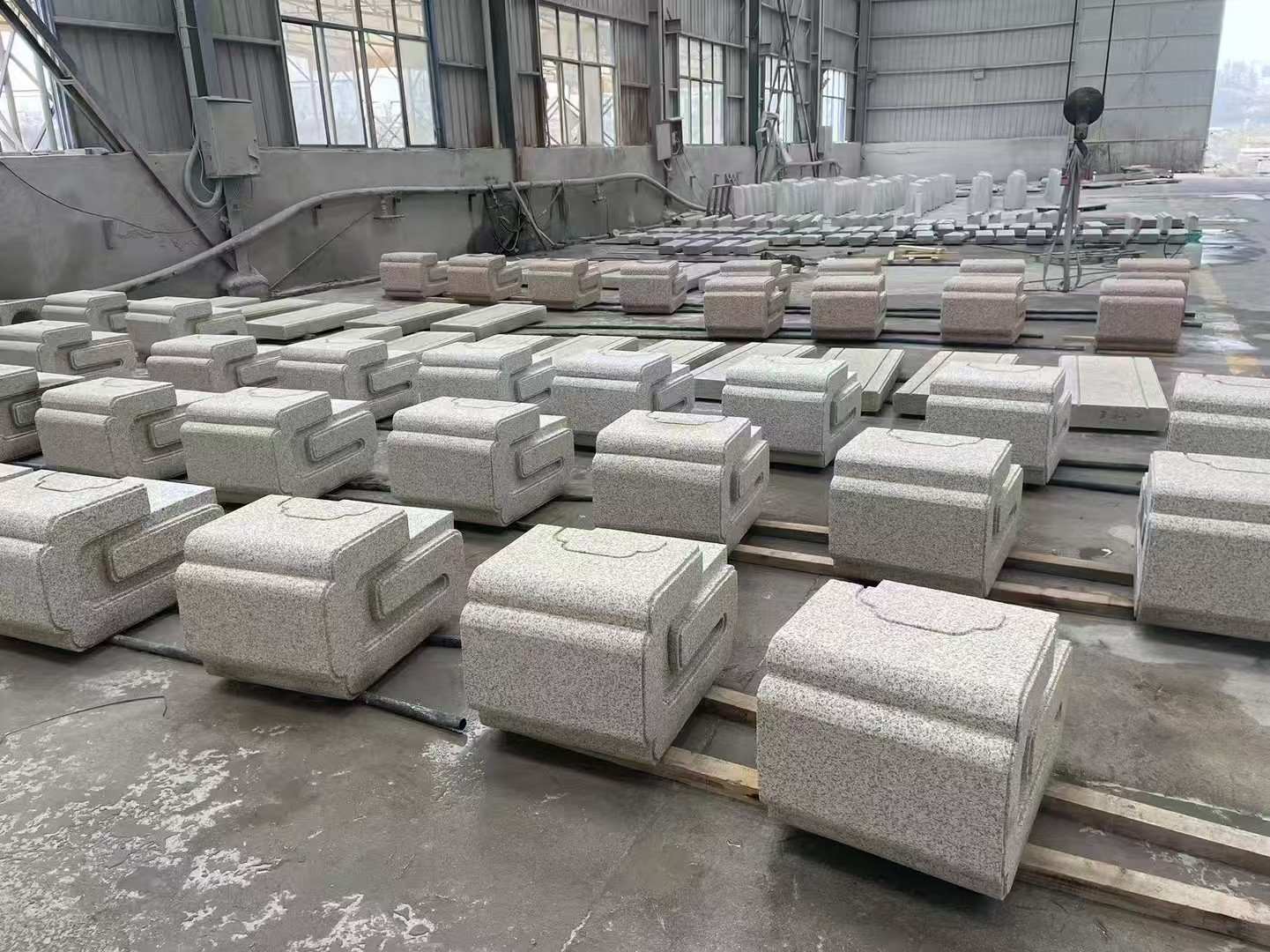 锦州 白麻花岗岩异形加工-石凳，坐凳