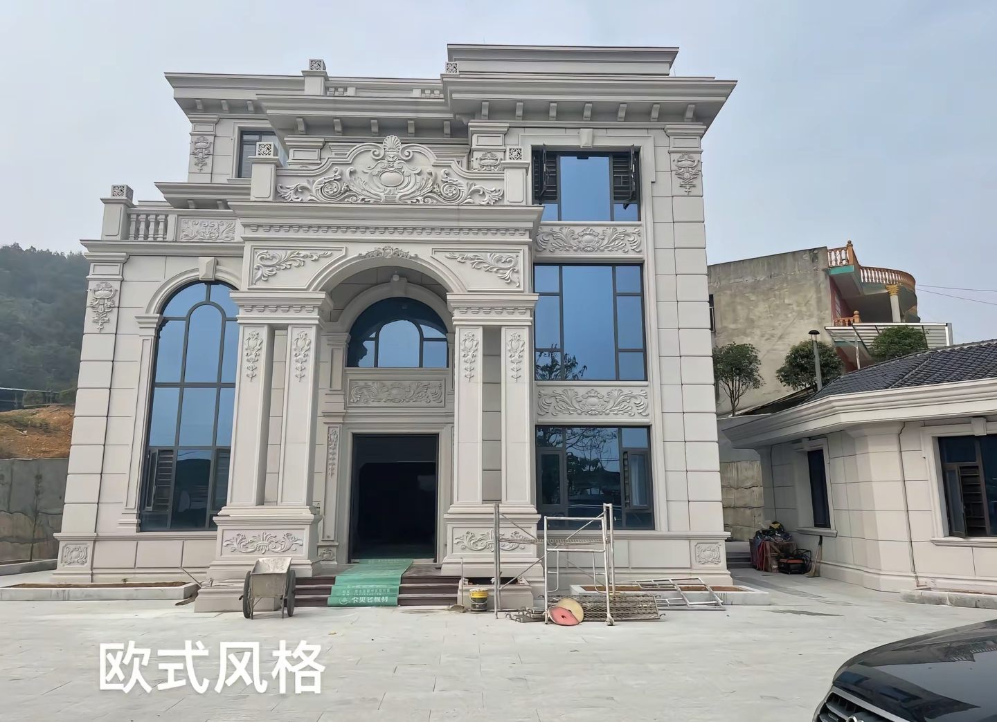 锦州 白麻花岗岩别墅外墙干挂