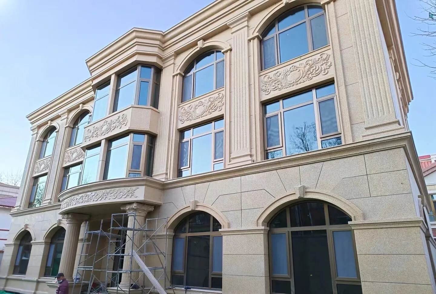 锦州 黄金麻花岗岩别墅外墙干挂