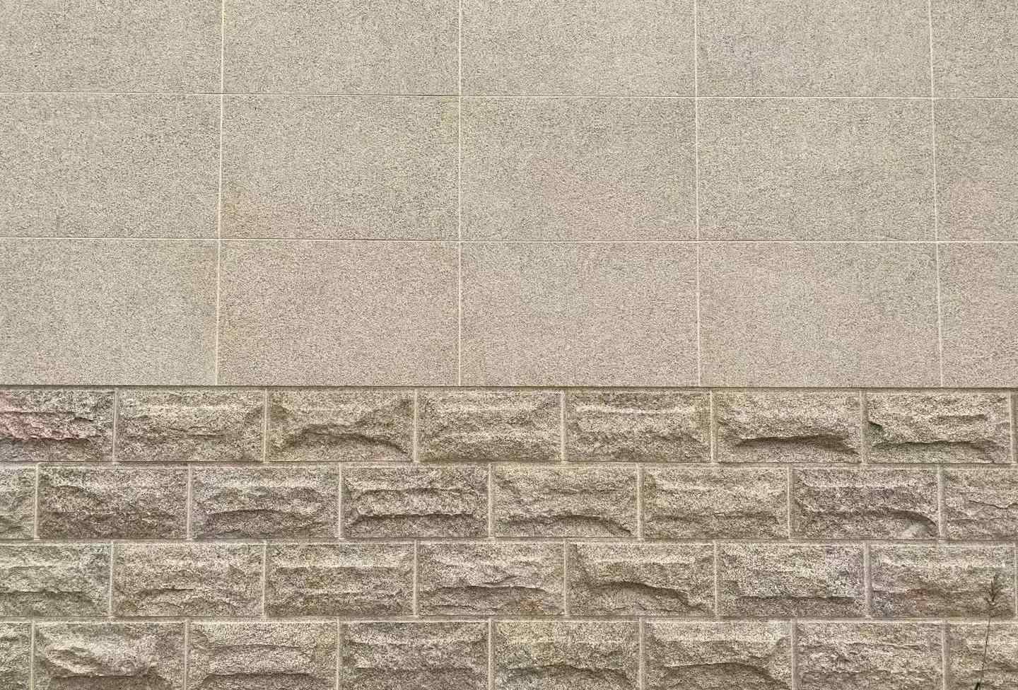 锦州 黄金麻自然面蘑菇石配荔枝面干挂